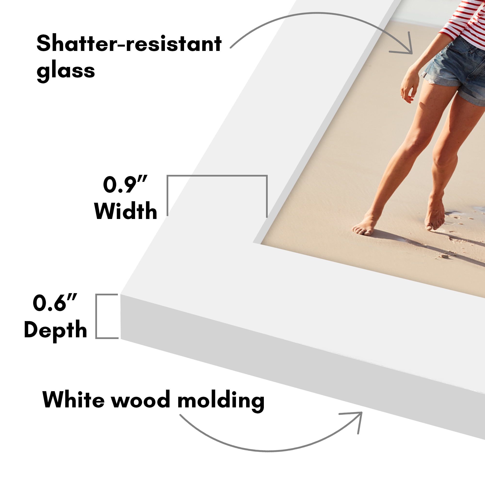 Americanflat 4x6 Picture Frame with Shatter-Resistant Glass 2 Pack Signature Collection Gallery Style - White