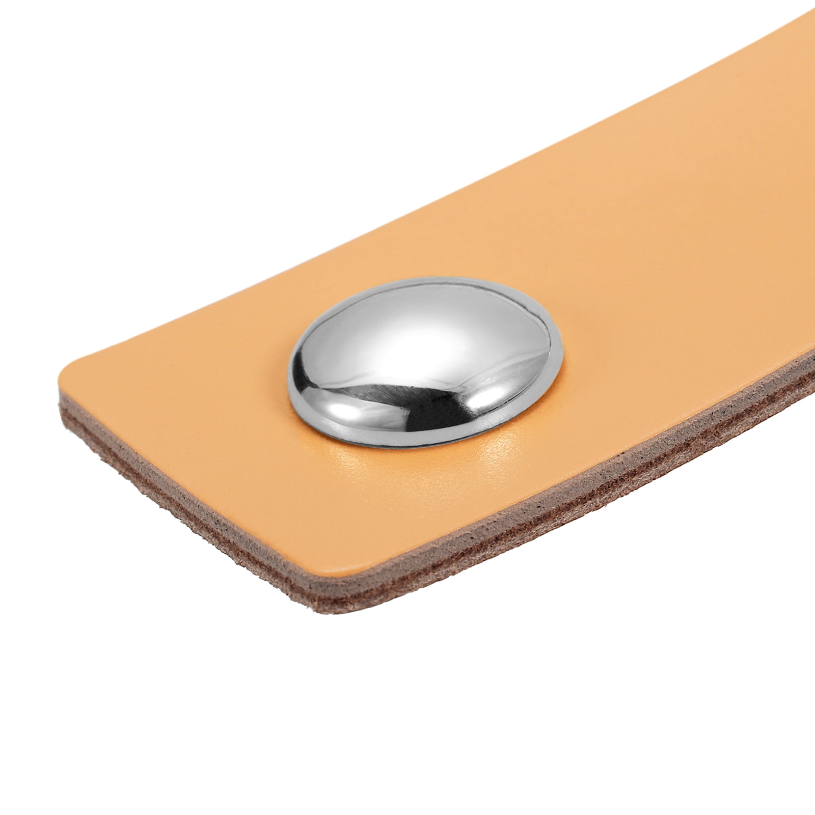 Unique Bargains Leather Drawer Pulls Furniture Handles Drawer Knobs Pulls Khaki Silver