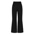 thumbnail image 5 of Teissuly Women's Fashion Casual Full-Length Loose Pants Solid High Waist Trousers Long Straight Wide Leg Pants, 5 of 6