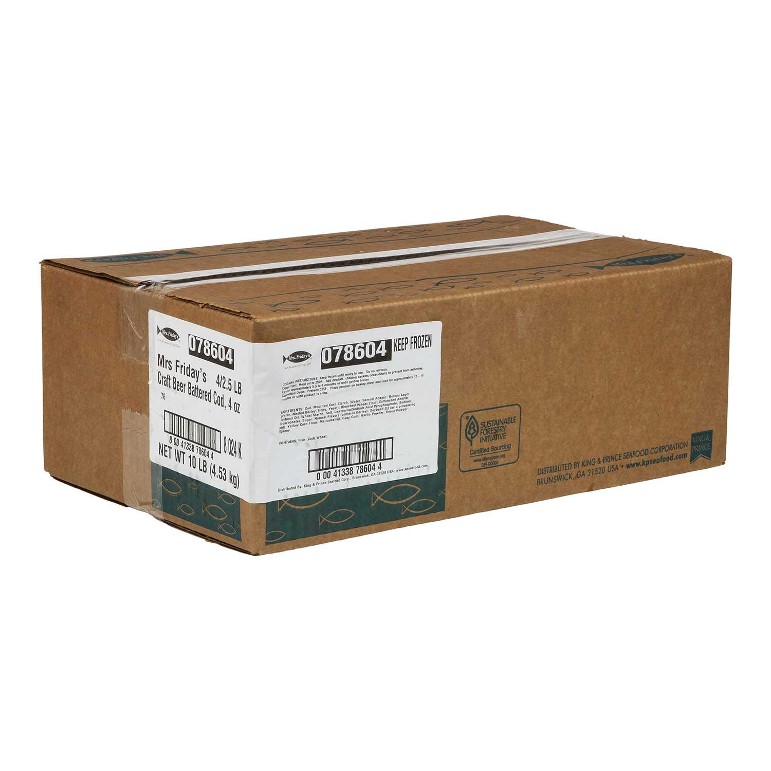 Mrs. Fridays Craft Beer Battered Cod, 4 Ounce - 4 per case.