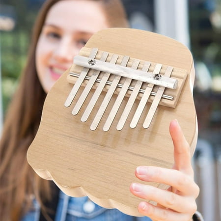 8 Keys Thumb Piano, Portable Thumb Piano Mahogany Body Ore Metal Tines piano for kids