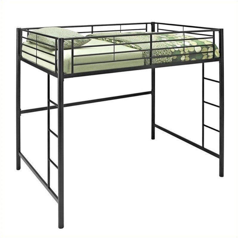 Walker Edison Full Size Premium Metal Loft Bed - Black - image 3 of 9