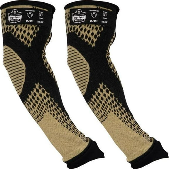 Ergodyne B3181764 18 in. Pro Flex 7951 Cut-Resistant Protective ANSI A5 Arm Sleeves, Yellow
