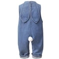 thumbnail image 2 of Little Girls Easter Outfits Denim Overall Pants Bunny Ear Romper with Pom Pom Tail Dungarees Easter Baby Girl 12-18 Months, 2 of 9