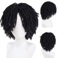 thumbnail image 1 of Peluca con rastas GNIMEGIL, negra, rizada, para hombre, con rastas falsas, 1 of 6
