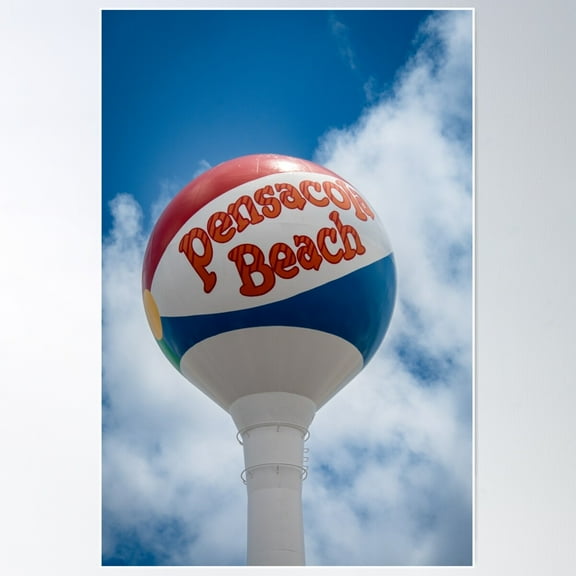 Pensacola Water Tower Poster Wall Art, Modern Wall Decor For Living Room Bedroom, 8x12 UNFRAMED