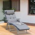 thumbnail image 2 of Outsunny Outdoor Chaise Lounge Chair with Folding Design Grey, 2 of 9