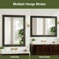 thumbnail image 4 of Anyrose 40.2"x30" Rectangular Wooden Framed Vanity Bathroom Mirror, Black, 4 of 5