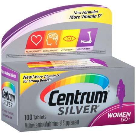 Centrum Argent femmes 50+ Supplément multivitamines / comprimés, 100 count