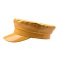thumbnail image 4 of Patent Leather Hat Women Solid Yellow Fashion Hats Ladies Flat Cap Spring Autumn Female Brand Sailor Hat ,Fashion Design, 4 of 7