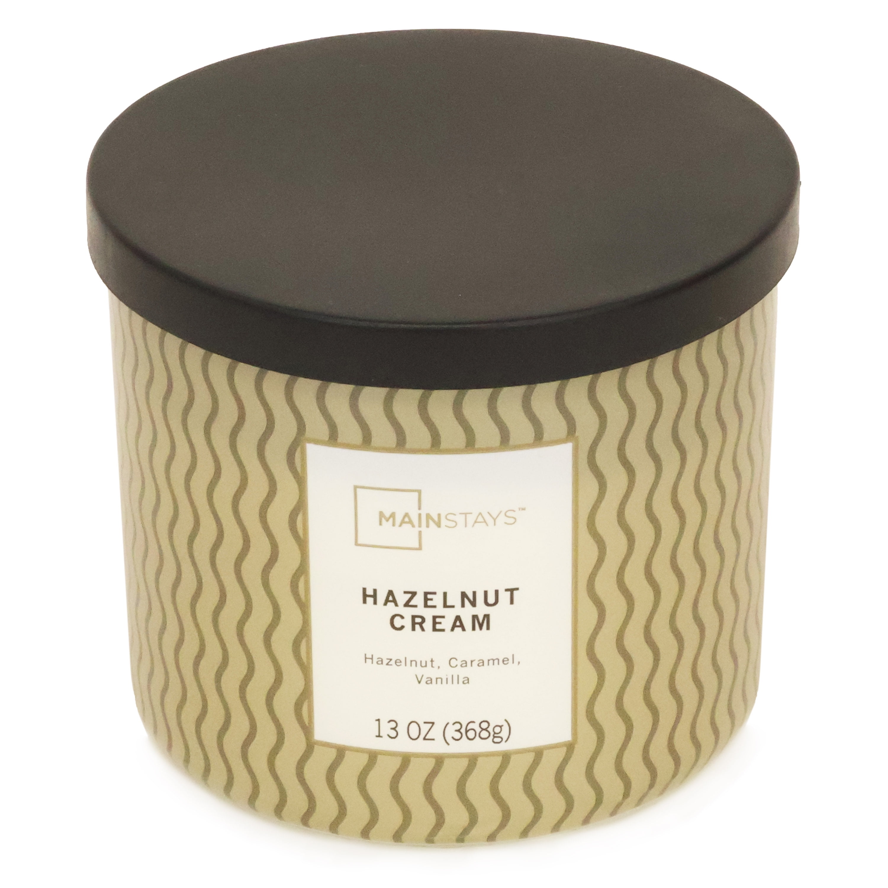 Mainstays 3-Wick Hazelnut Cream Textured Wrap Candle, 13 oz