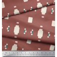 thumbnail image 2 of Soimoi Brown Rayon Crepe Fabric Geometric Abstract Print Fabric by Yard 46 Inch Wide, 2 of 3