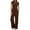 Dark Coffee Color, variant on Casual long-sleeve suit top with high-waisted wide-leg pants