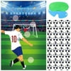 Pin The Soccer Ball on The Goal With 36 Pcs Soccer Ball Stickers Large Soccer Party Games Poster for Kids Soccer Birthday Party Classroom Carnival Party Supplies