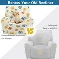 thumbnail image 4 of FKELYI Colorful Dog Paw Print Reclining Chair Slipcover 4 Pcs Stretch Recliner Cover Fitted Sofa Couch Cover with Pocket Anti-Dust Furniture Protector for Armchair, 4 of 7