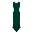 thumbnail image 5 of Sexlip Womens V Neck Sleeveless Slim Bodycon Split Midi Dress Stretchy Fascinating Cocktail Party Outfit Green XXL, 5 of 5