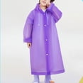 thumbnail image 3 of Aofany Kids Raincoat Hooded Reusable Lightweight Outerwear for Teenagers All Weather School Walking Rain Gear, 6-11 Years, 3 of 5