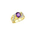 thumbnail image 4 of RYLOS Rings for Women 14K Gold Plated Silver Ring Classic 9X7MM Oval Gemstone & Diamonds February Amethyst Jewelry Size 12, 4 of 8
