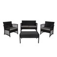 thumbnail image 2 of WestinTrends Melvi 4 Pieces Wicker Patio Furniture Sets, All Weather PE Rattan Wicker Chairs Loveseat Outdoor Seating Patio Conversation Sets with Tempered Smoked Glass Coffee Table, Black and Gray, 2 of 17