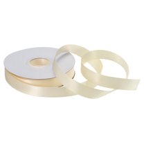 5/8 Inch 50 Yard Satin Ribbon Grosgrain Thin Solid Silk Wedding Bouquet Ribbon for Gift Wrapping Beige