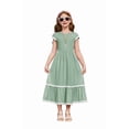 thumbnail image 5 of Arshiner Girls Summer Maxi Dresses Short Sleeve Casual Flowy Tiered, 5 of 5