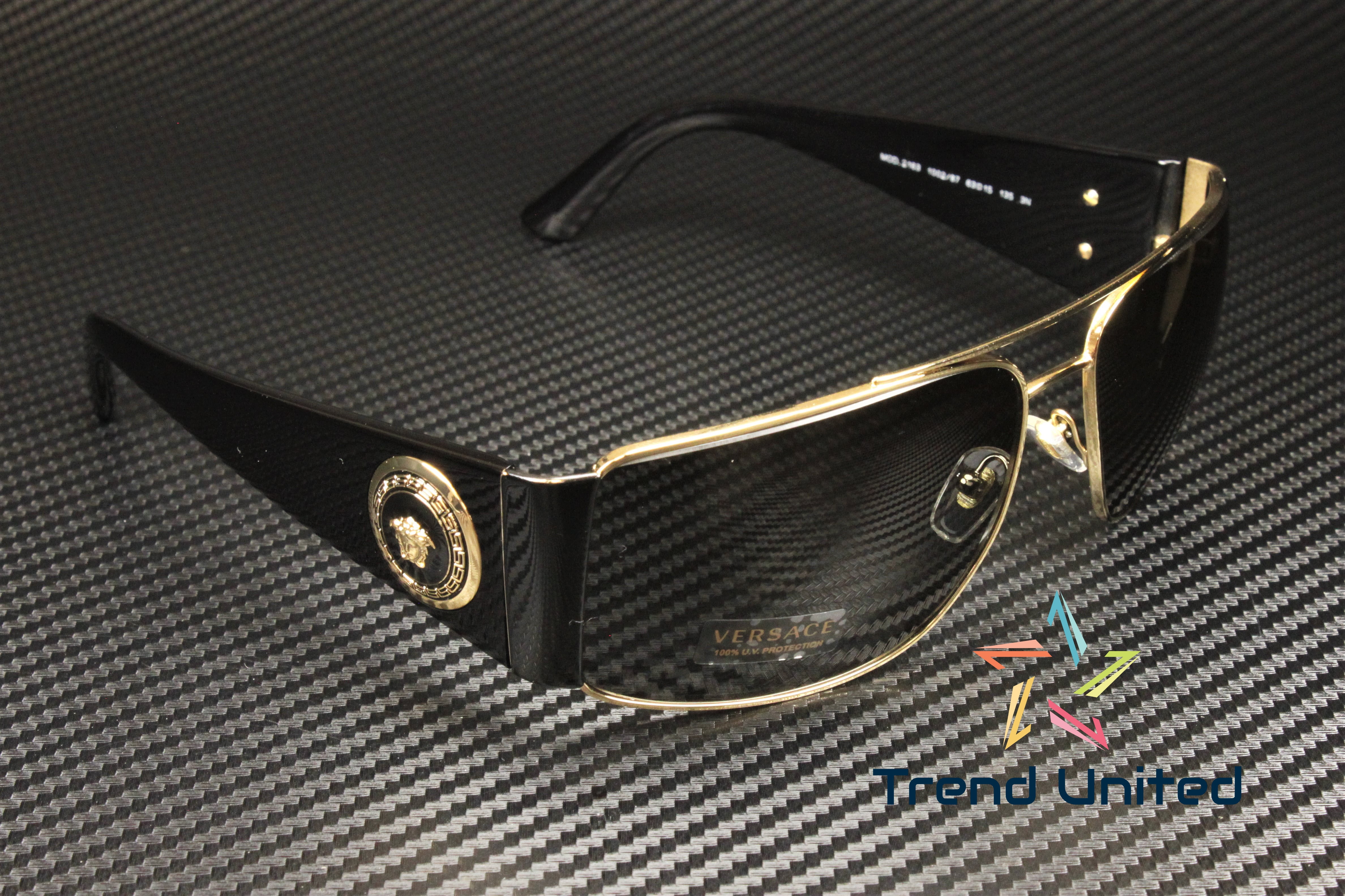 Versace VE2163-100287-63 Black Aviator Sunglasses