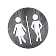 thumbnail image 1 of Señal de baño de baño redonda Señal de identificación de baño 3D Diseño de madera Señal de inodoro conveniente decoración de la señal de la puerta Gris, 1 of 9