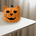 thumbnail image 5 of Halloween Jack-O'-Lantern Basket with Lid - Pumpkin Figurine Decor, For Farmhouse Style Halloween Home LED Lighting Ornament, 5 of 6