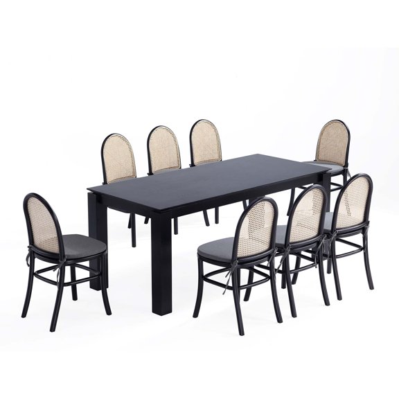 9-Piece Rockaway Dining Set from Solid Wood with 8 Paragon 1.0 Dining Chairs