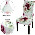 thumbnail image 4 of Dining Room Chair Covers Set of 6 Rose and Green Leaves Cover for Chairs Dining Room Stretch Chair Covers for Home Or Party, 4 of 6