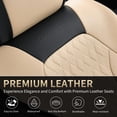 thumbnail image 4 of FLORICH Car Seat Covers Front, Luxury Nappa Leather Seat Covers, Breathable and Waterproof, Automotive Seat Covers Universal for Most Cars, Black & Beige, 4 of 7