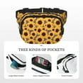 thumbnail image 5 of Kdxio Artistic Zebra Print Sunflower Crossbody Double Layer Waist Bag Belt Bag for Unisex Fanny Pack Fashion Waist Packs for Hiking Running Shopping Traveling, 5 of 9