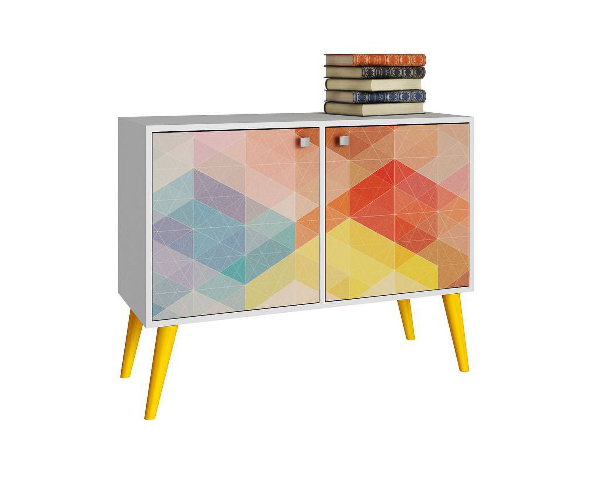 Avesta Double Side Table. 2.0 with 3 shelves in White/ Stamp/ Yellow - image 2 of 2