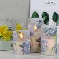 thumbnail image 4 of DRomance Hydrangea Glass Flameless Candles with Remote Timer Battery Operated LED Flickering Pillar Candles Real Wax Spring Dinne, 4 of 9
