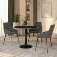 thumbnail image 2 of LeisureMod Round Dining Table Modern 35" Sintered Stone Tabletop with Steel Pedestal Base for Kitchen and Living Room Bristol Series in Black, 2 of 10