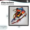 thumbnail image 4 of Stupell Industries Eclectic Graffiti Sneaker with Laces Black Floating Frame Canvas Art, 18 x 18, by Creative Studio, 4 of 8