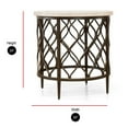 thumbnail image 4 of Kingfisher Lane Round Stone Top with Bronze Metal Base End Table, 4 of 4
