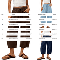 thumbnail image 5 of Women's Linen Wide Leg Barrel Capri Pants, Elastic High Waist Loose Cropped Trousers with Pockets, Breathable Summer Casual 7/8 Length Pants for Vacation Daily Office Wear Navy XL, 5 of 8