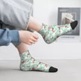 thumbnail image 2 of Fuzoiu Bunny And Rose Print Adult Socks, Crew Moisture-wicking Socks, Unisex Cushion Crew Socks,Casual Sports Ankle Socks, 2 of 7
