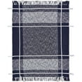 thumbnail image 3 of Laddha Home Designs Navy Blue and White Braided Plaid Fringed Throw Blanket 50" x 60", 3 of 3