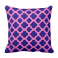 thumbnail image 1 of RYLABLUE Hot Pink and Navy Blue Quatrefoil Pattern Pillowcase Cover 18x18 inch, 1 of 1