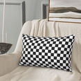 thumbnail image 2 of LNWH Rectangle Pillow Cover, Black and White Checkered Art Pattern Cushion Covers Pillowcase for Couch Bedroom Sofa, 16"x24", 2 of 8