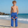 thumbnail image 5 of Blue Kids Girl Boy Graphic Spandex Trousers Pants for Kid Beach Lounge Hawaiian Tropical Straight Leg Long Leg Summer Fall 2026 Clothing Fashion Y2K 11 Year, 5 of 9