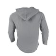 thumbnail image 4 of Mens Hooded Tshirt Solid Color Casual Long Sleeve Top Comfortable Streetwear Pullover Gray M, 4 of 6