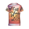 thumbnail image 4 of Wukai Not All Who Wander Are Lost Youth Unisex Short Sleeve T-Shirt for Boys, Girls, Teens, and Kids-Medium, 4 of 7