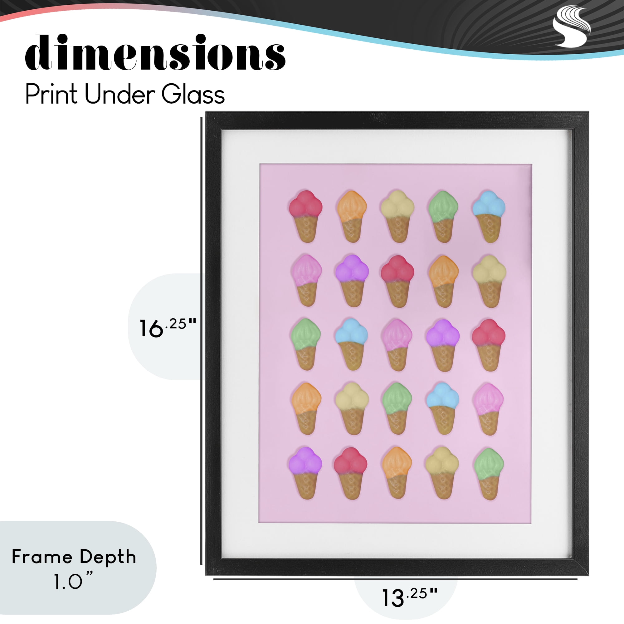 Stupell Industries Ice Cream Shaped Candies Black Framed Print Under Glass, design by LISH Creative