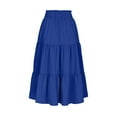 thumbnail image 5 of Dpytoraw Bohemian Style Tiered Flared Midi Skirt For Women Flowing A Line Skirt With Lightweight Fabric Perfect For Casual Wear And Beach Outings Women’s Corduroy A-Line Midi Skirt Blue, 5 of 5