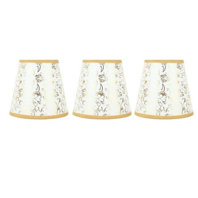 Pantalla de tela con clip para instalación, pantallas de lámpara de tela modernas para bombilla E14, lámpara de mesa, 3 uds., dorado