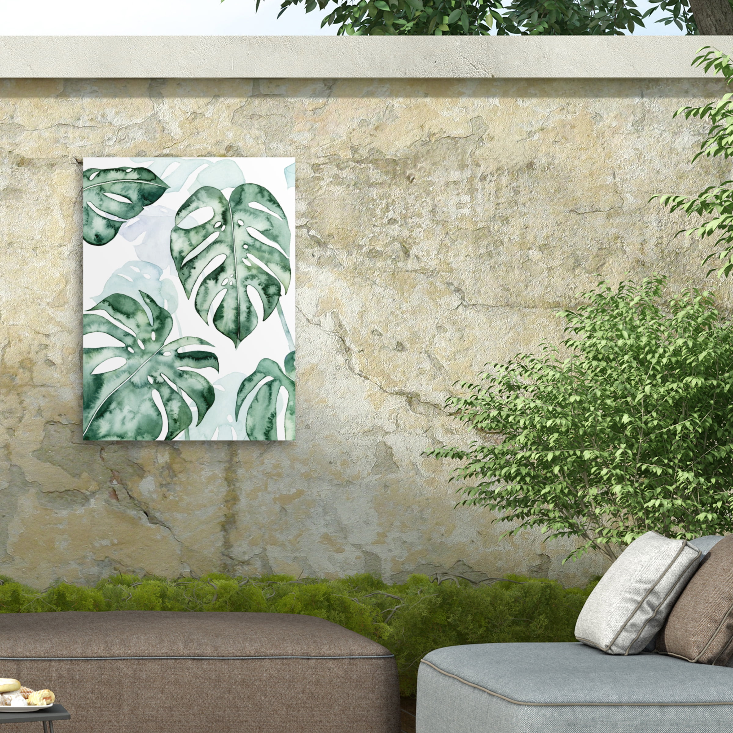 Grace Popp 'Split Leaf I' Outdoor Canvas 24x24