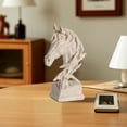 thumbnail image 6 of Mecorevxz 5" Animal Horses Head Bust Table Sculpture Retro Resin Home Decor Statue for Bedroom,Living Room,Dining Desk,Office,Study and Coffee Tables(White), 6 of 6